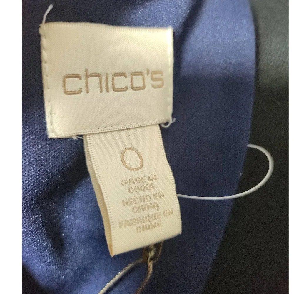 CHICO'S Short Lace Dress Midnight Navy Blue Shift sz 0 / S - Picture 6 of 10